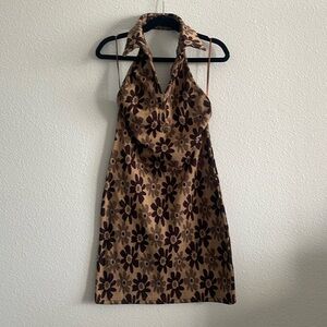 Princess Polly Halter Neck Floral Mini Dress Size 6